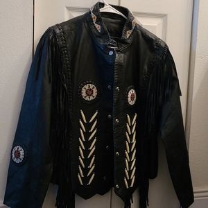 Black leather jacket